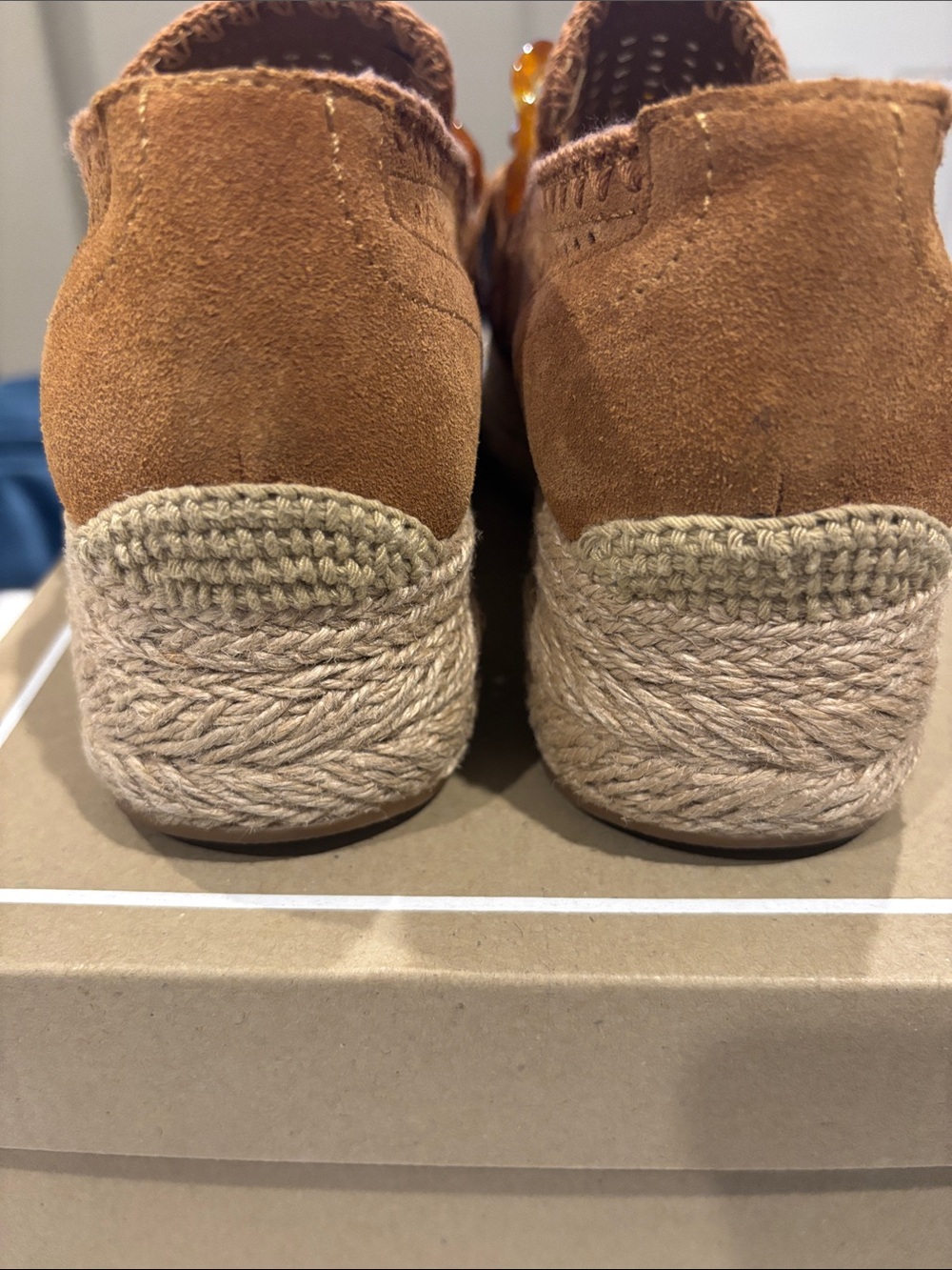 Dolce Vita Tan Suede Espadrille Loafer with Amber Chain - Picture 5 of 5